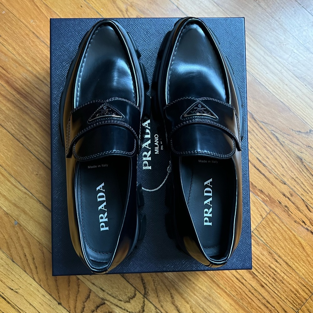 Prada Lug Sole Loafers.